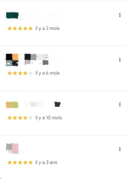 Avis patient : capture anonymisée